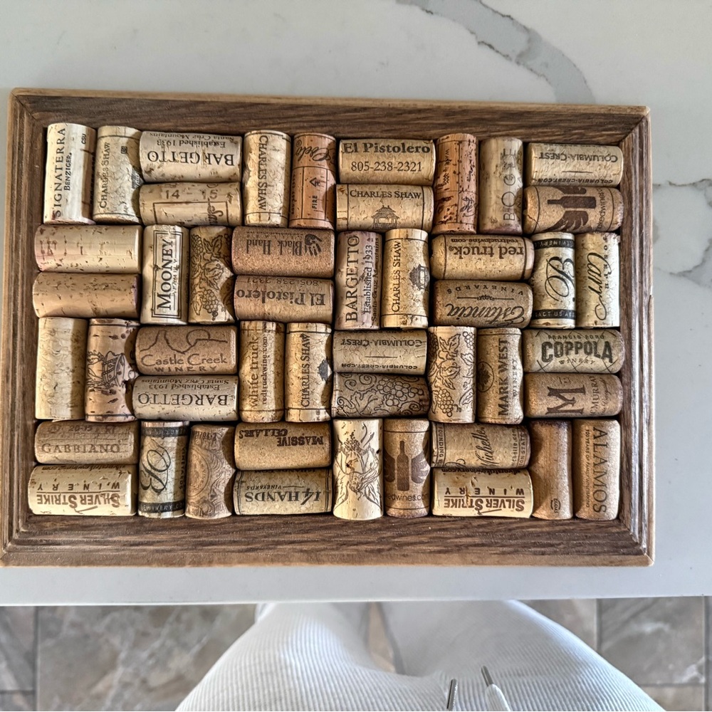 Trivet-hand made wine cork trivet made with oak wood